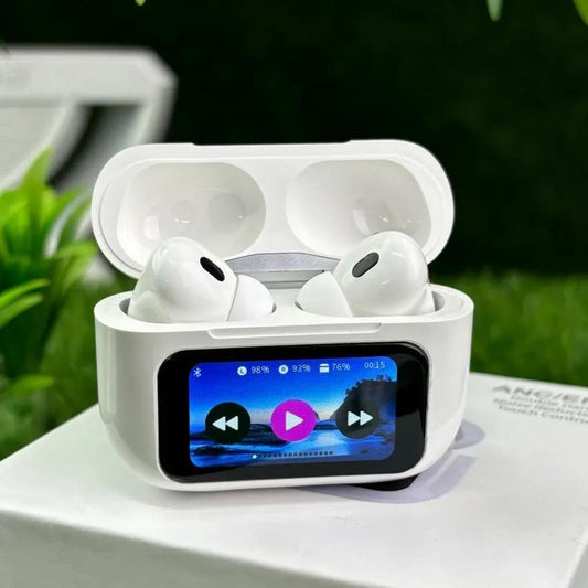 White Bluetooth Earbuds with Charging Case – Wireless AirPods Style Earphones Pakistan