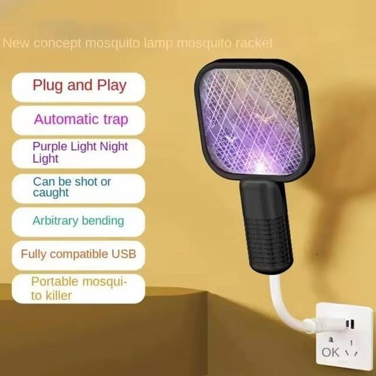 USB Rechargeable Mosquito Racket with LED Light – Electric Bug Zapper Safe Home Use Pakistan