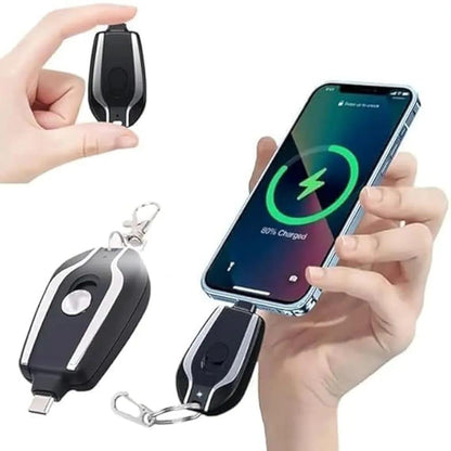 Fast Charging Keychain Power Bank – Portable Mini Charger USB Black Pakistan
