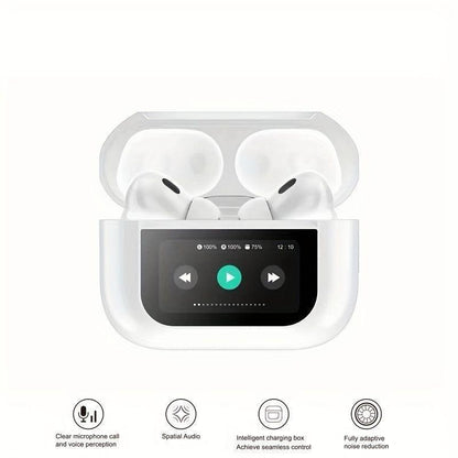 White Bluetooth Earbuds with Charging Case – Wireless AirPods Style Earphones Pakistan