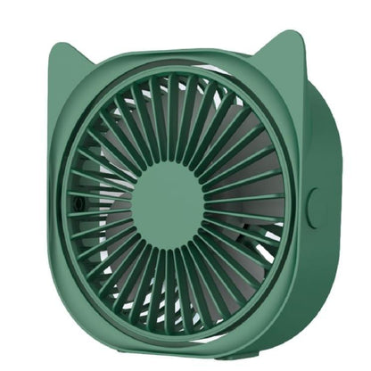 Mini Cat Ear USB Rechargeable Desk Fan – 360° Portable Cooling Fan Blue Pakistan